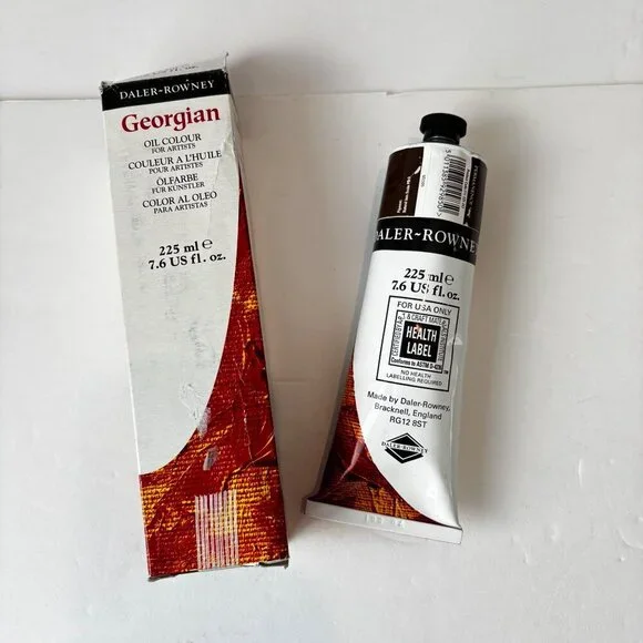Daler-Rowney Georgian Oil Colour Raw Umber 247 225 ml‎ 7.6 oz Tube For Artists - Picture 2 of 9